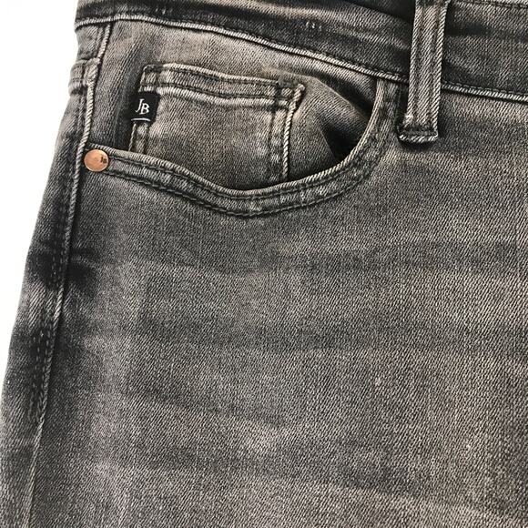 NWT Judy Blue Destroyed Cuffed Hem Faded Black Skinny Fit Jeans Distressed 32 - Picture 8 of 12